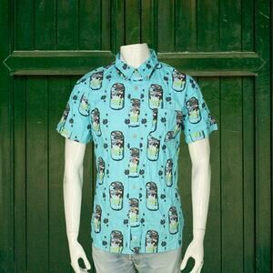 Golden Road Wolf Pup Aloha Shirt All Over Print NWOT M